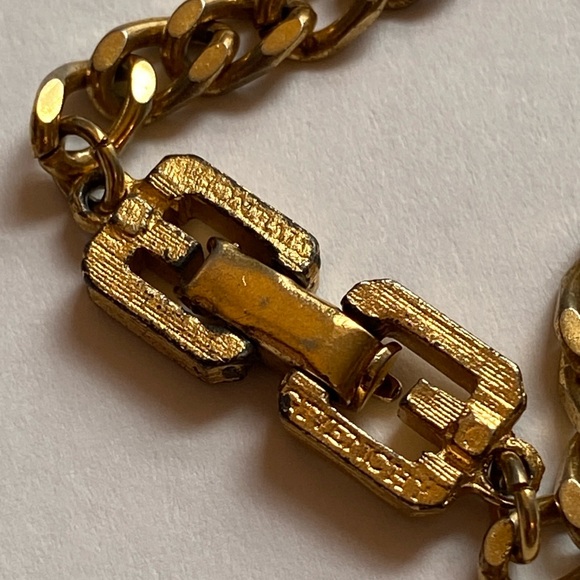 Vintage GIVENCHY chain necklace / gold leaves collar necklace - Picture 11 of 16